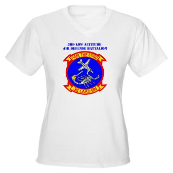 3LAADB - A01 - 04 - 3rd Low Altitude Air Defense Bn with Text - Women's V-Neck T-Shirt - Click Image to Close